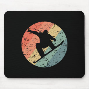 Retro Snowboarding Skiing Snow Winter Sport Ice Sn Mouse Pad