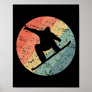 Retro Snowboarding Skiing Snow Winter Sport Ice Sn Poster