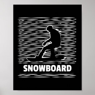 Retro Snowboarding Snowboarder Winter Sports Split Poster