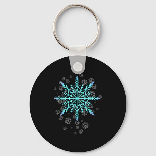 Retro Snowflake For Women  Key Ring (Front)