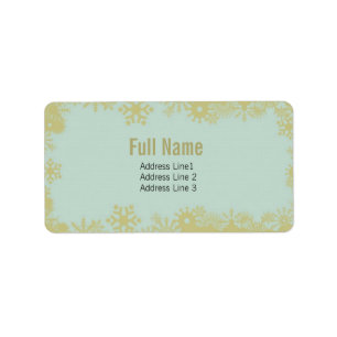 Retro Snowflakes 6 christmas labels