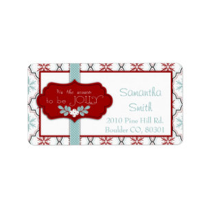 Retro Snowflakes Address Label