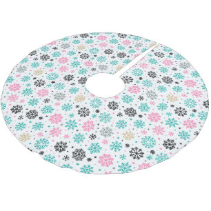 Retro Snowflakes Brushed Polyester Tree Skirt