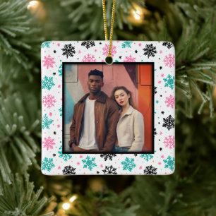 Retro Snowflakes Ceramic Ornament