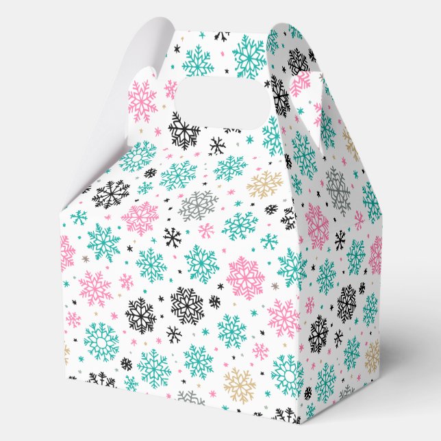 Retro Snowflakes Favour Box (Back)