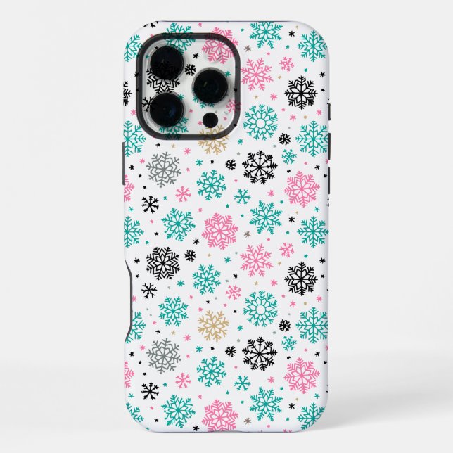 Retro Snowflakes iPhone Case (Back)