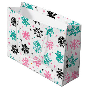 Retro Snowflakes Large Gift Bag