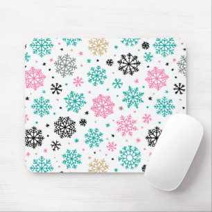 Retro Snowflakes Mouse Pad
