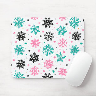 Retro Snowflakes Mouse Pad