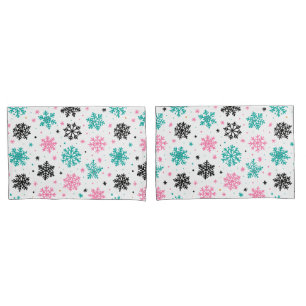 Retro Snowflakes Pillowcase