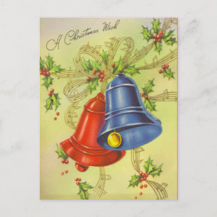 Retro Snowman Christmas Holiday Postcard