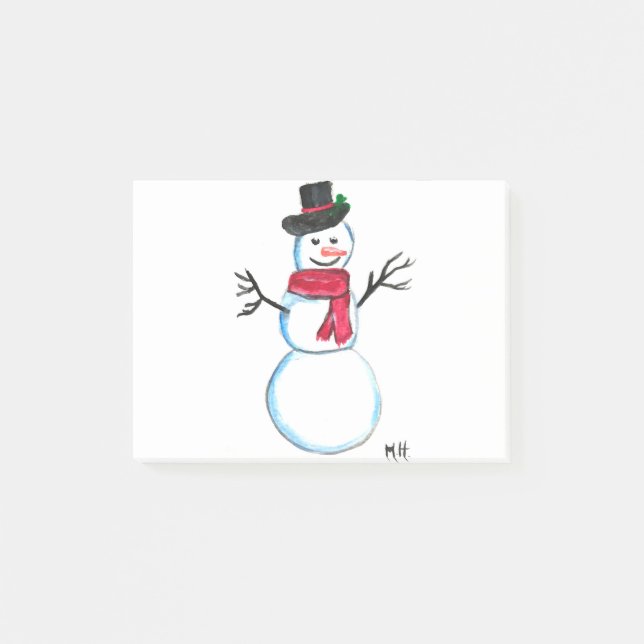 Retro Snowman Cute White Christmas Snowmen  Post-it Notes (Front)