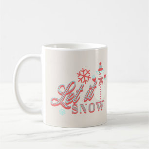 Retro Snowman Let it Snow Christmas Coffee Mug