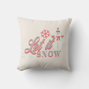 Retro Snowman Let it Snow Christmas  Throw Pillow