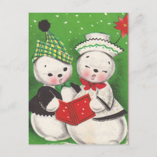 Retro Snowman Postcard