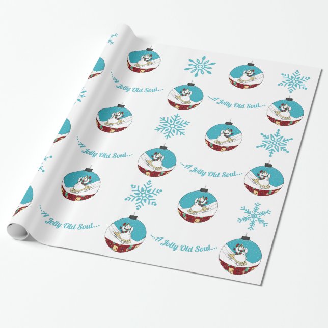 Retro - Snowman Wrapping Paper (Unrolled)