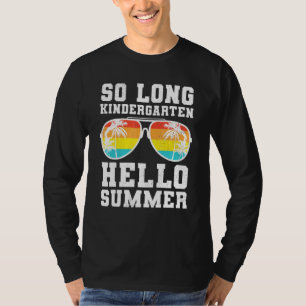 Retro So Long Kindergarten Hello Summer Teacher St T-Shirt
