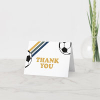 Retro Soccer Birthday Thank You 