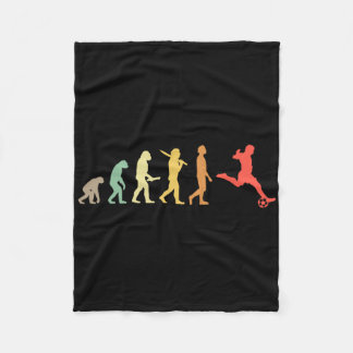 Retro Soccer Evolution - Soccer Player  Fleece Blanket