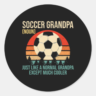 Retro Soccer Grandpa Definition Shirt Soccer Playe Classic Round Sticker