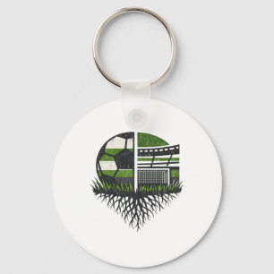 Retro Soccer Ll Stadium Nature Design Key Ring