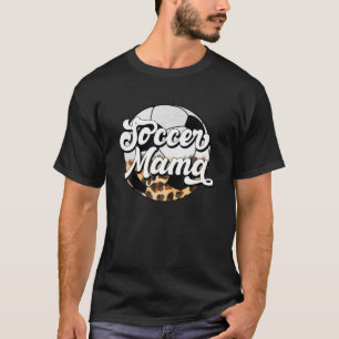 Retro Soccer Mama Leopard Funny Soccer Mum Mother' T-Shirt