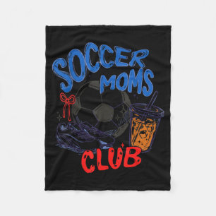 Retro soccer moms club iced coffee sports mum fleece blanket