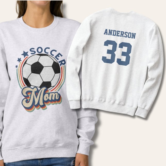 Retro Soccer Mum Personalised Soccer Sweatshirt (Vintage Soccer mom Sweater)