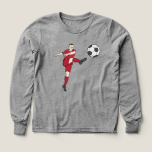 Retro Soccer Player Kicking Ball Volley Action Gra