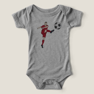 Retro Soccer Player Kicking Ball Volley Action Gra