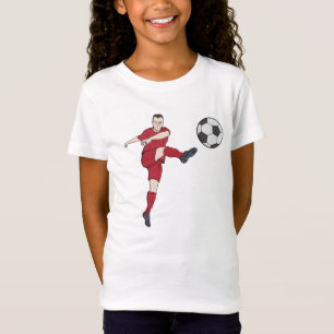 Retro Soccer Player Kicking Ball Volley Action Gra T-Shirt