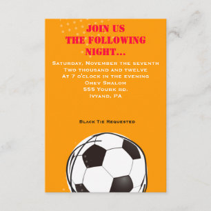Retro SOCCER Themed Bar Bat Mitzvah Party Card