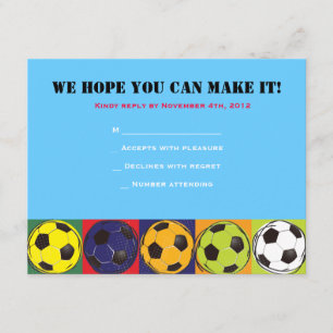 Retro SOCCER Themed Bar Bat Mitzvah Reply Card