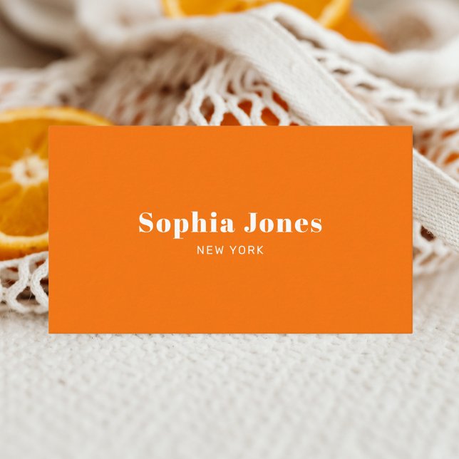 Retro Social Media Minimalist Orange Business Card (Creator Uploaded)
