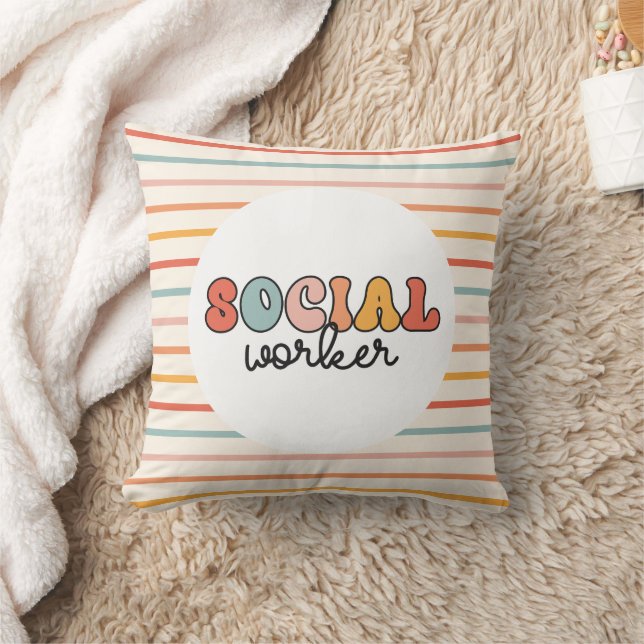 Retro Social Worker Cushion (Blanket)