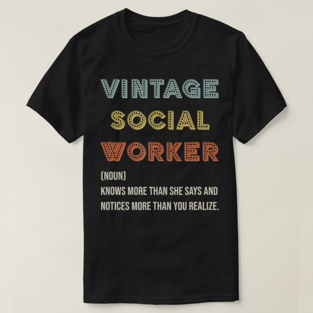 Retro Social Worker Definition Public Servant Case T-Shirt (Design Front)