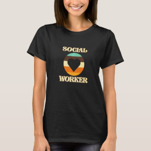Retro Social Worker Heart Proud Social Work Month T-Shirt