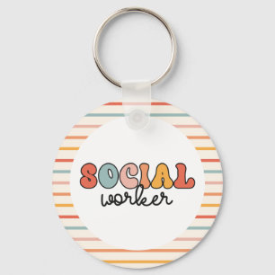 Retro Social Worker Key Ring
