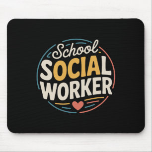 Retro Social Worker Mental Health Professional Mouse Pad
