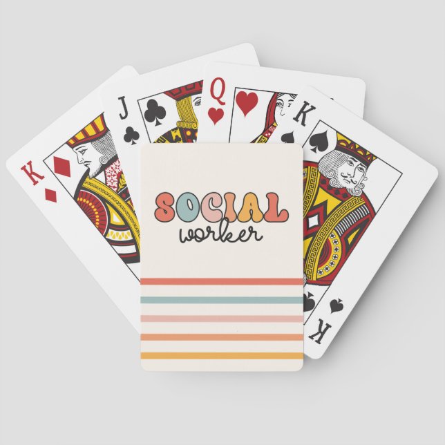 Retro Social Worker Playing Cards (Back)