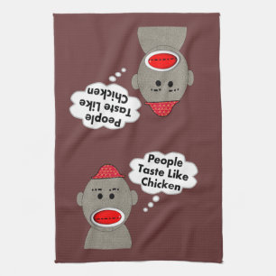 Retro Sock Monkey Kitchen Towels