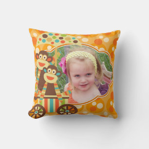 Retro Sock Monkeys Custom Photo  MOJO Pillow