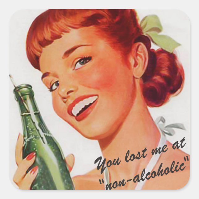 Retro Soda Ad Joke Square Sticker (Front)