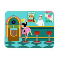 Retro Soda Fountain Flexible Magnet