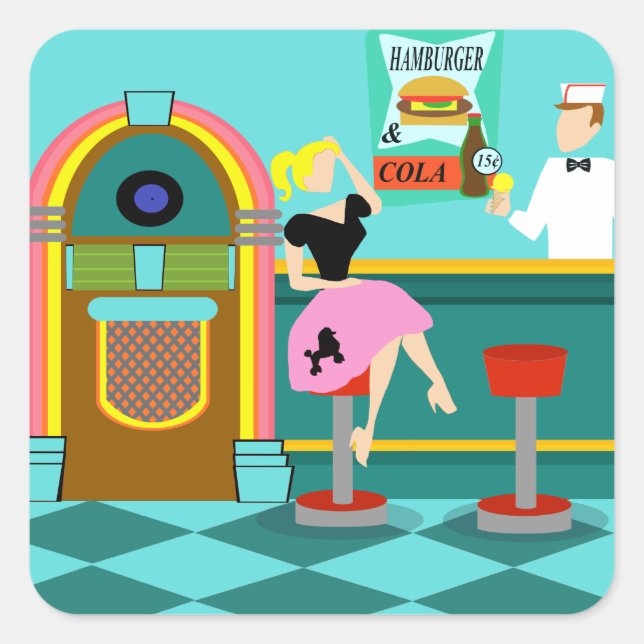 Retro Soda Fountain Stickers (Front)