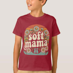 Retro Soft Mama Vintage Groovy Sunset Daisy Flower T-Shirt