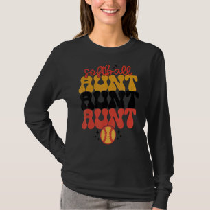 Retro Softball Aunt Softball Mum  Aunt Mothers Day T-Shirt