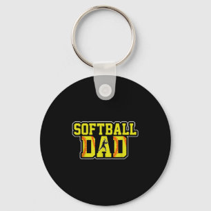 Retro Softball Dad Game Day Dad Fathers Day Christ Key Ring