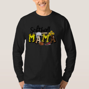 Retro Softball Mama Mom Life Game Day Mama Mothers T-Shirt