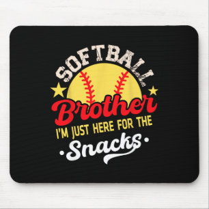 Retro Softll Brother I'm Just Here For The Snacks Mouse Pad